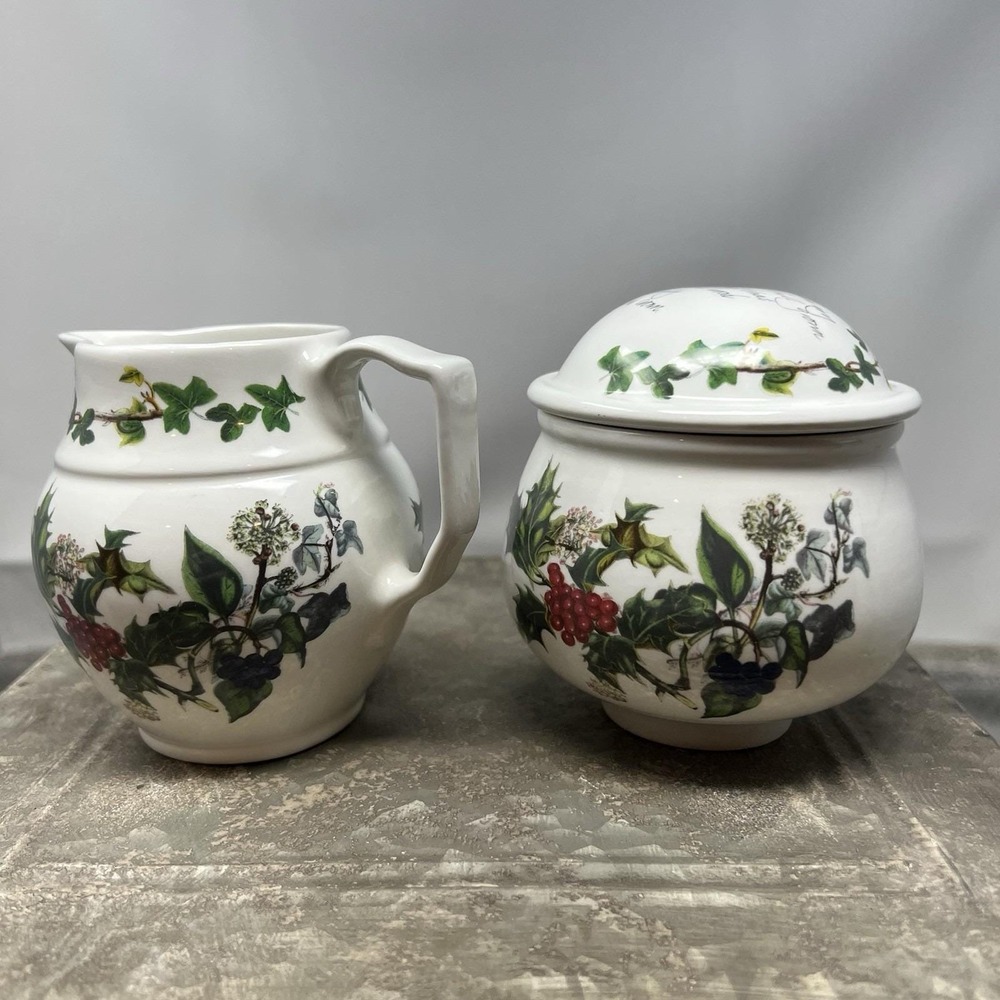 Portmeirion Holly & The Ivy  Sugar & Creamer - Made in Britain EXCELLENT